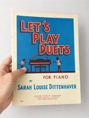 Vintage Piano Sheet Music let’s Play Duets by Sarah Louise Dittenhaver 1947